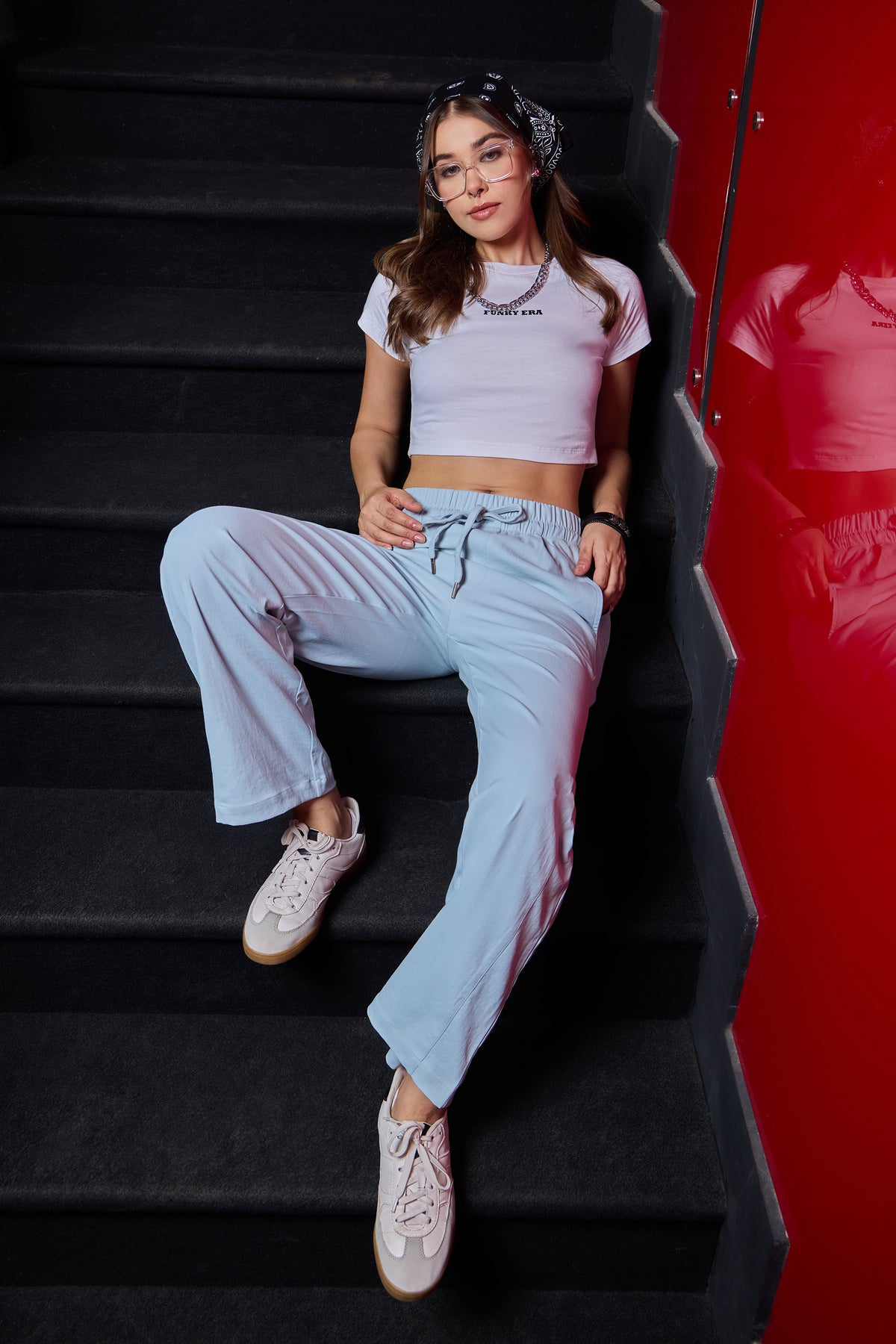 TRACK PANT MIST BLUE