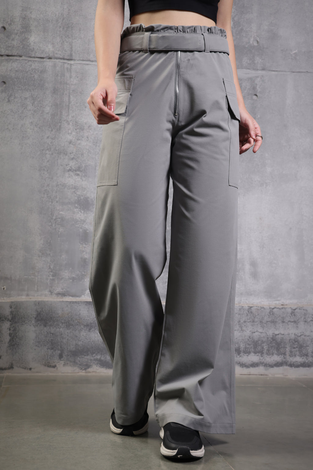 HIGH WAIST PANT CHARCOAL GREY