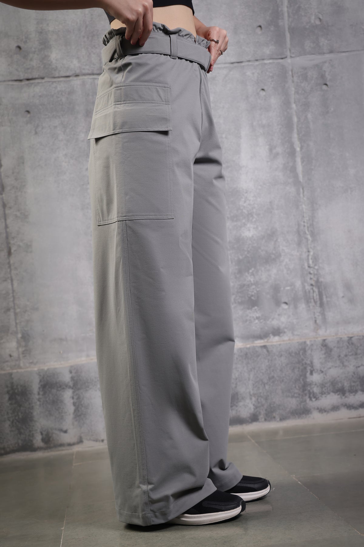 HIGH WAIST PANT CHARCOAL GREY