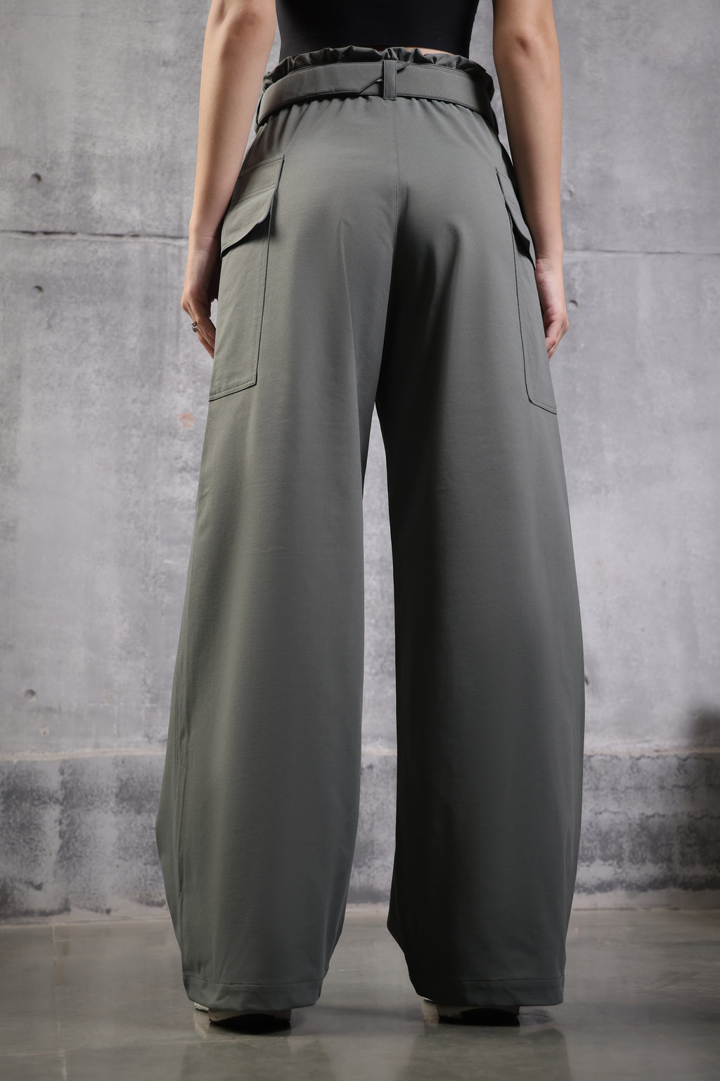 HIGH WAIST PANT OLIVE GREY