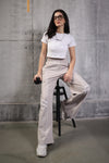 WIDE LEG LOWER LIGHT BEIGE