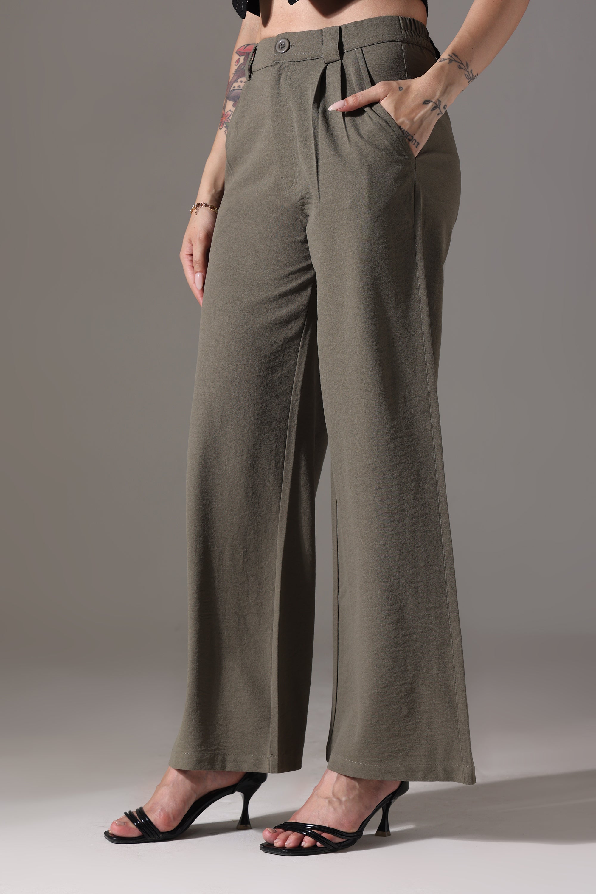 KOREAN PANT AVON OLIVE