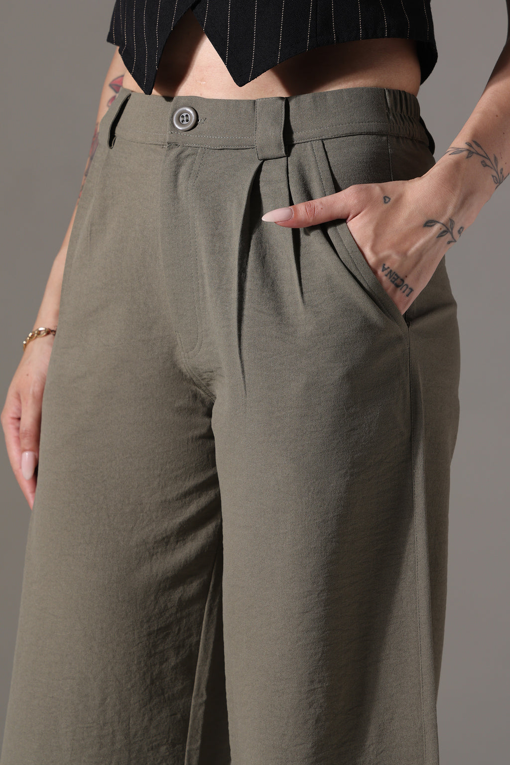 KOREAN PANT AVON OLIVE