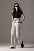 WIDE LEG LOWER WARM BEIGE