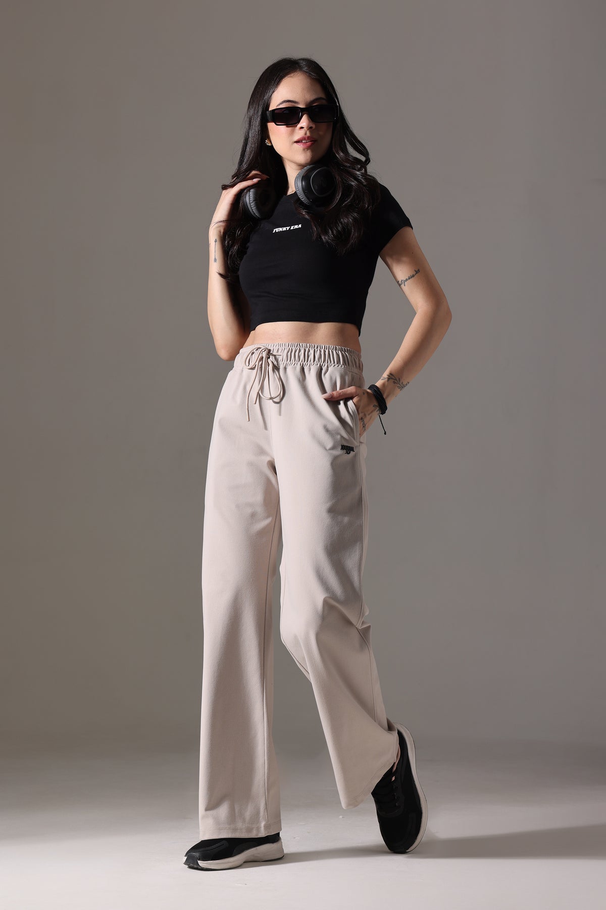 WIDE LEG LOWER WARM BEIGE
