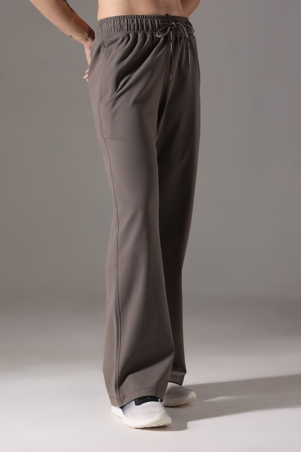 WIDE LEG LOWER OLIVE WOOD